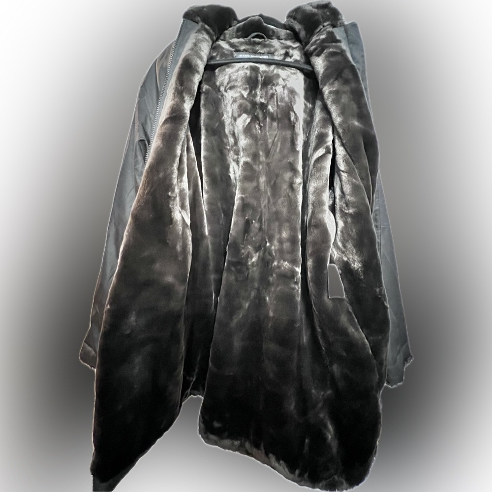 Marc New York Black Parka Coat | Faux Fur Lined | Hooded | Size XL, EUC